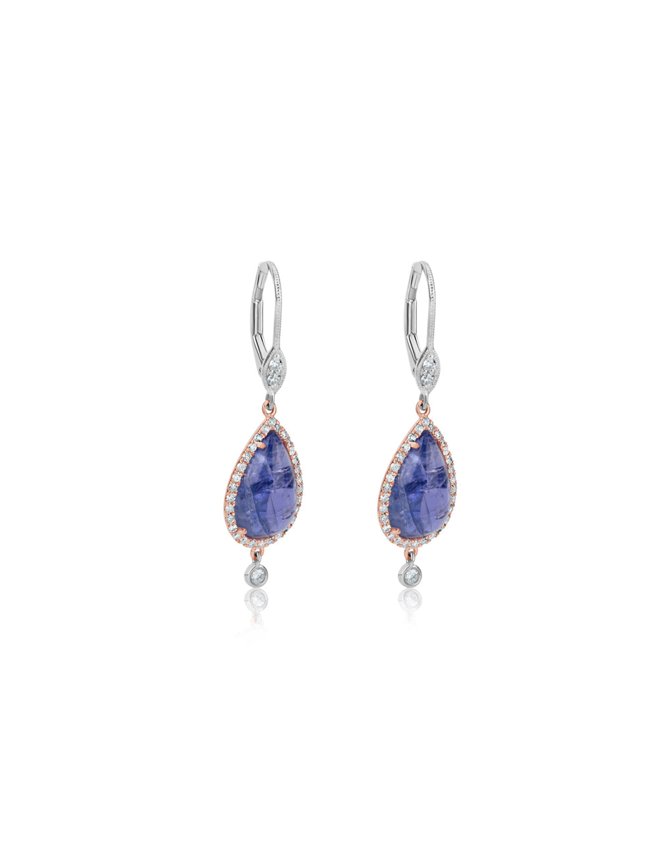 Pear-Shaped Stone Earrings | Diamond & Tanzanite