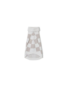 Pet | Cozychic Cotton Checkered Sweater | Oatmeal-Cream