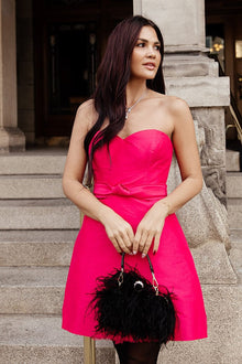 ONE33 SOCIAL | The Suri Hot Pink Strapless Mini Cocktail Dress | Pink