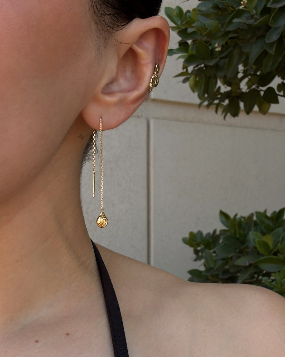 Seashell Threader Earrings | Silver