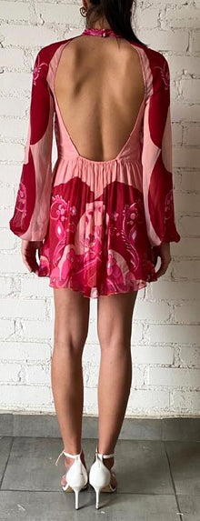 Hemant & Nandita | Malak High-Neck Back Button Short Dress | Pink