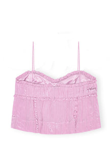 Pink Shiny Tech Strap Top | Lilac Sachet