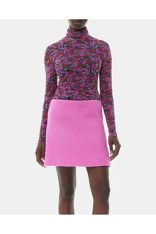Pink Twill Wool Suiting Mini Skirt | Fiji Flower