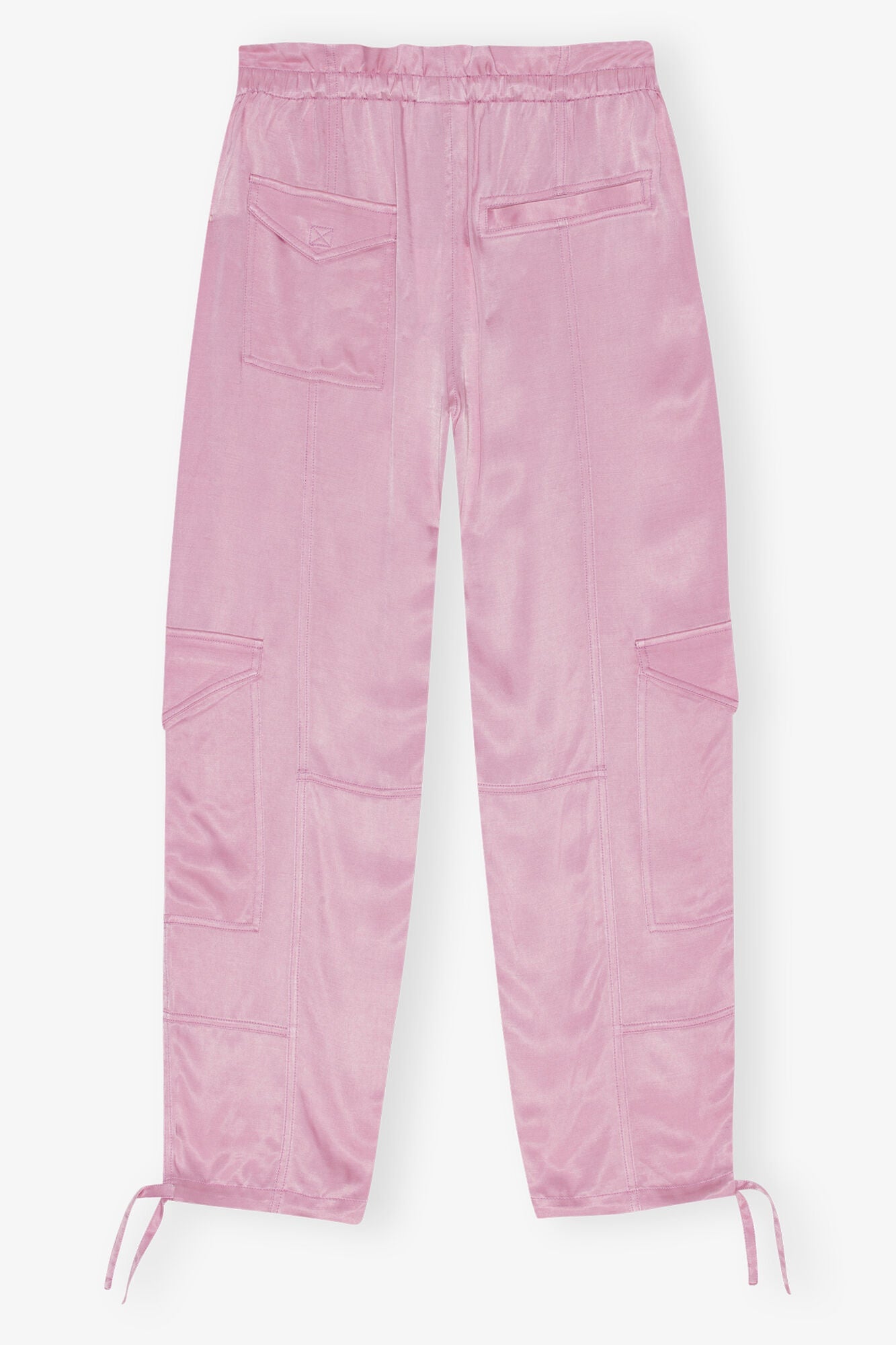 Pink Washed Satin Trousers | Bleached Mauve