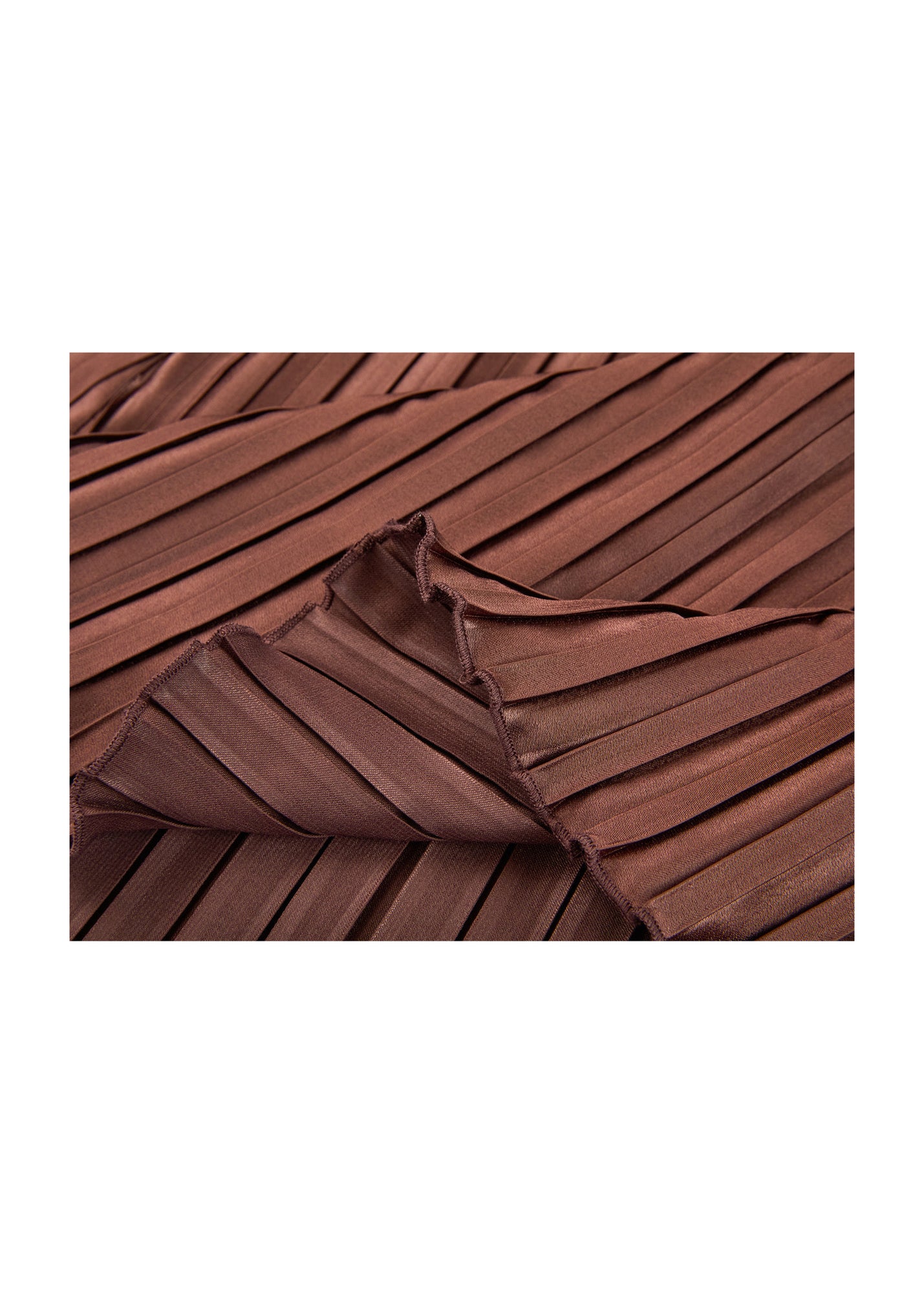 Pleated Waist-Cinched Dress | Brown