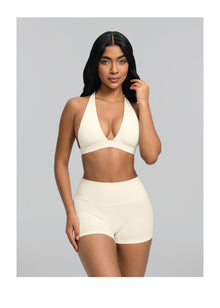 Plunge Neck Bra Top | Creamy Vanilla