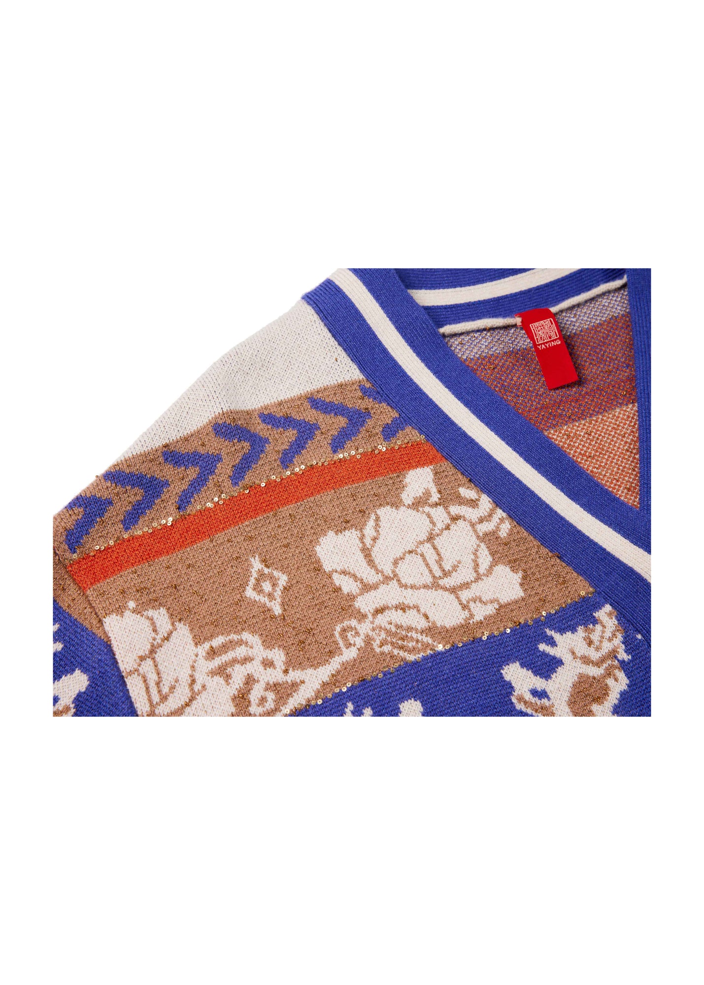Printed Knit Sweater | Orange