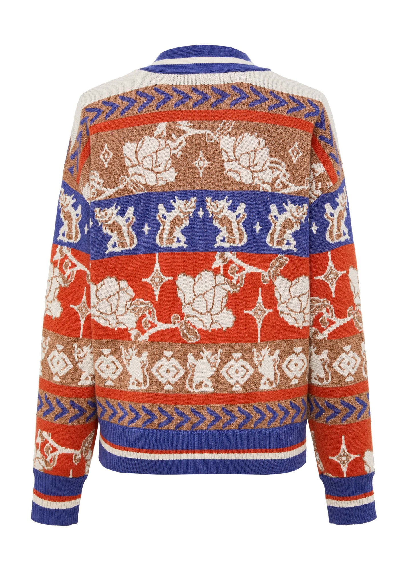 Printed Knit Sweater | Orange