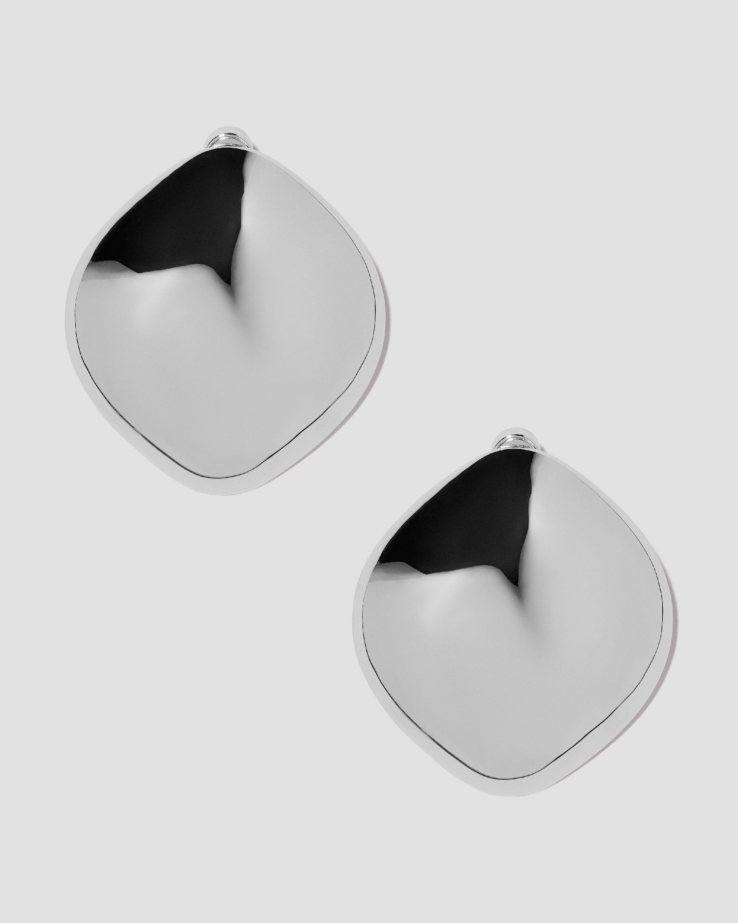 Puffy Cushion Earrings - close-up detail | 18k gold earrings