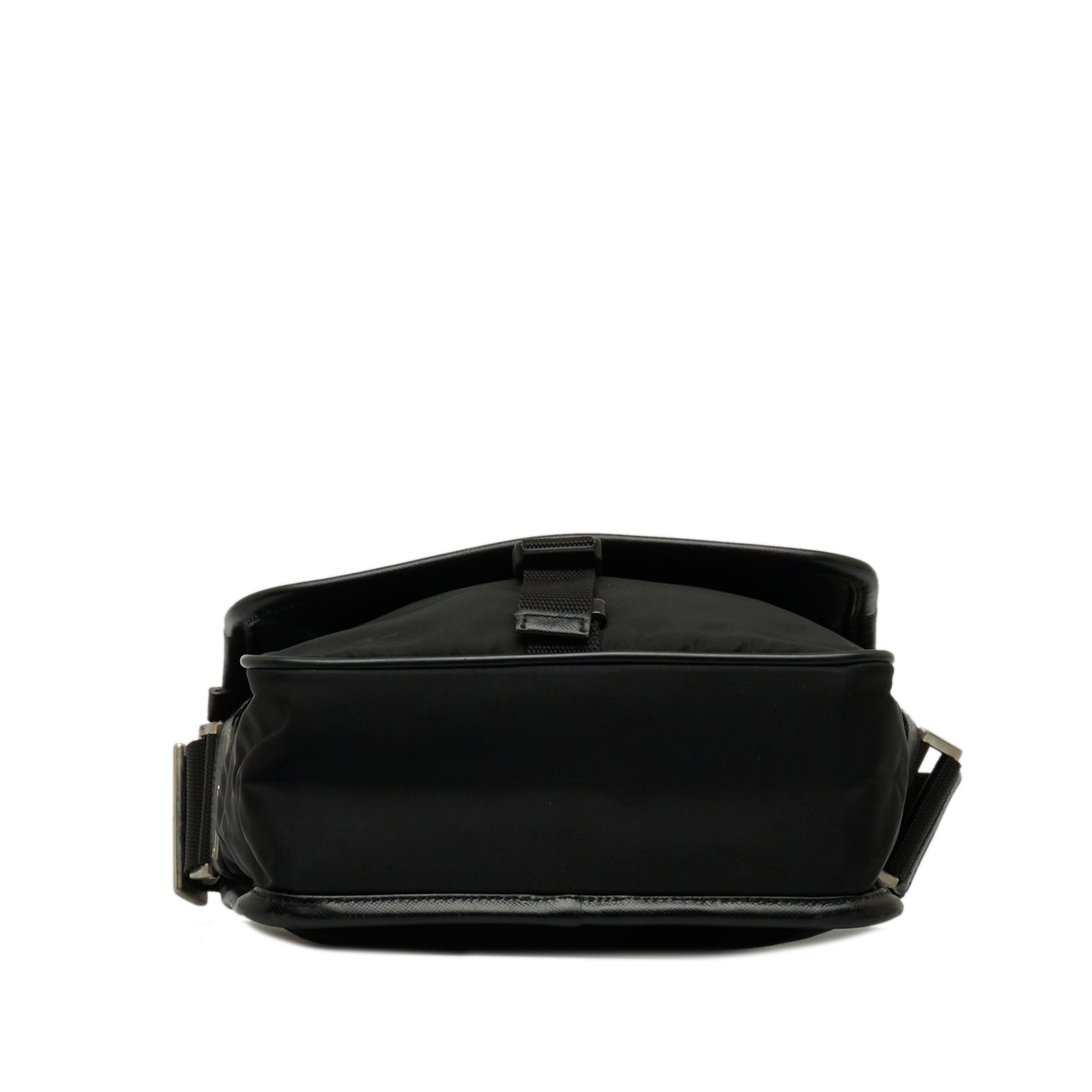 Prada | Pre-Owned Tessuto Buckle Messenger Bag | Black