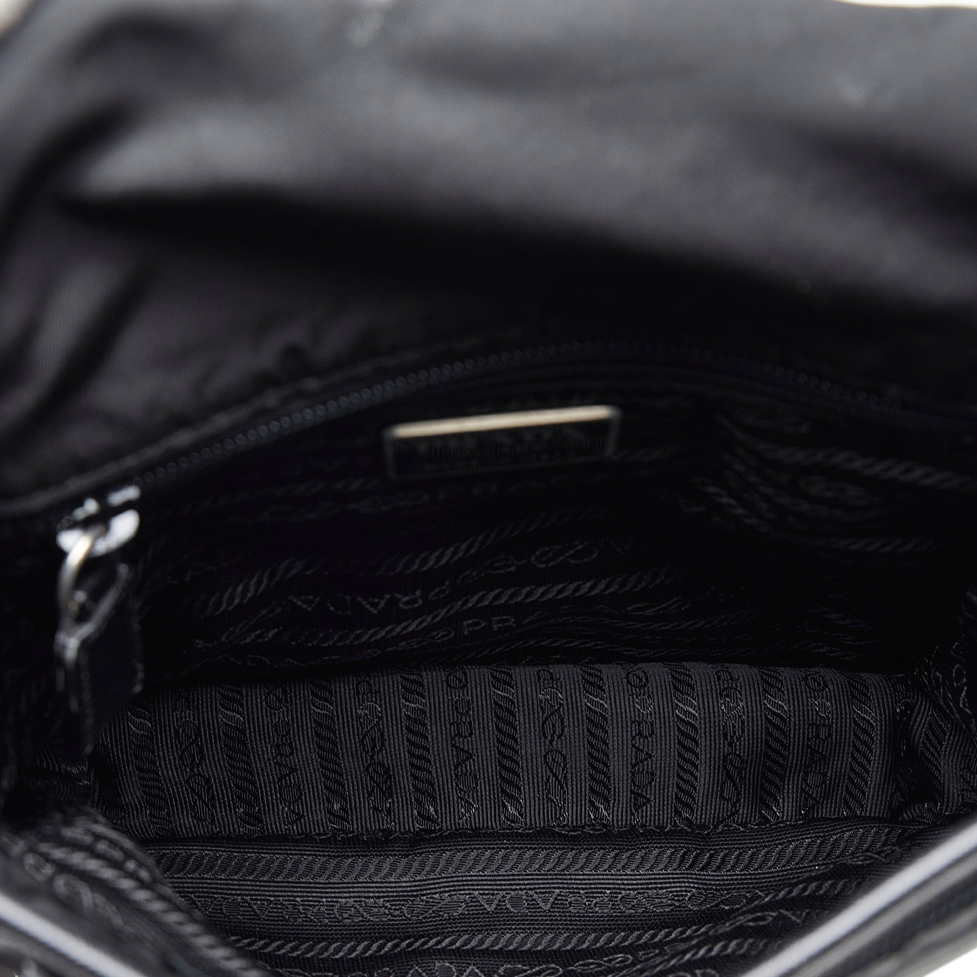 Prada | Pre-Owned Tessuto Buckle Messenger Bag | Black
