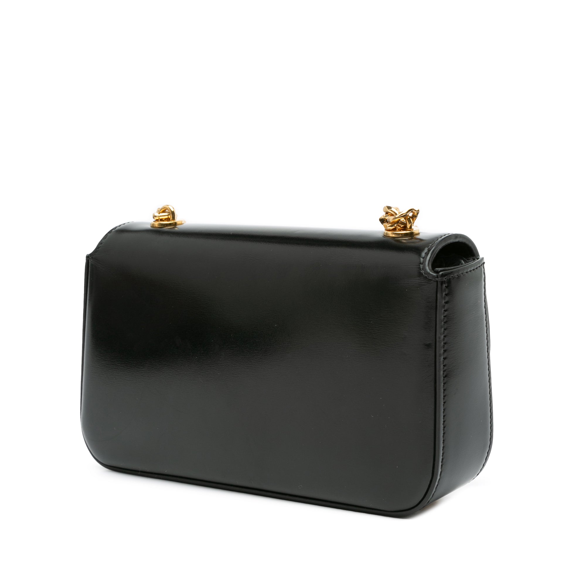 Celine | Pre-Owned Shiny Calfskin Claude Chain Shoulder Bag | Black