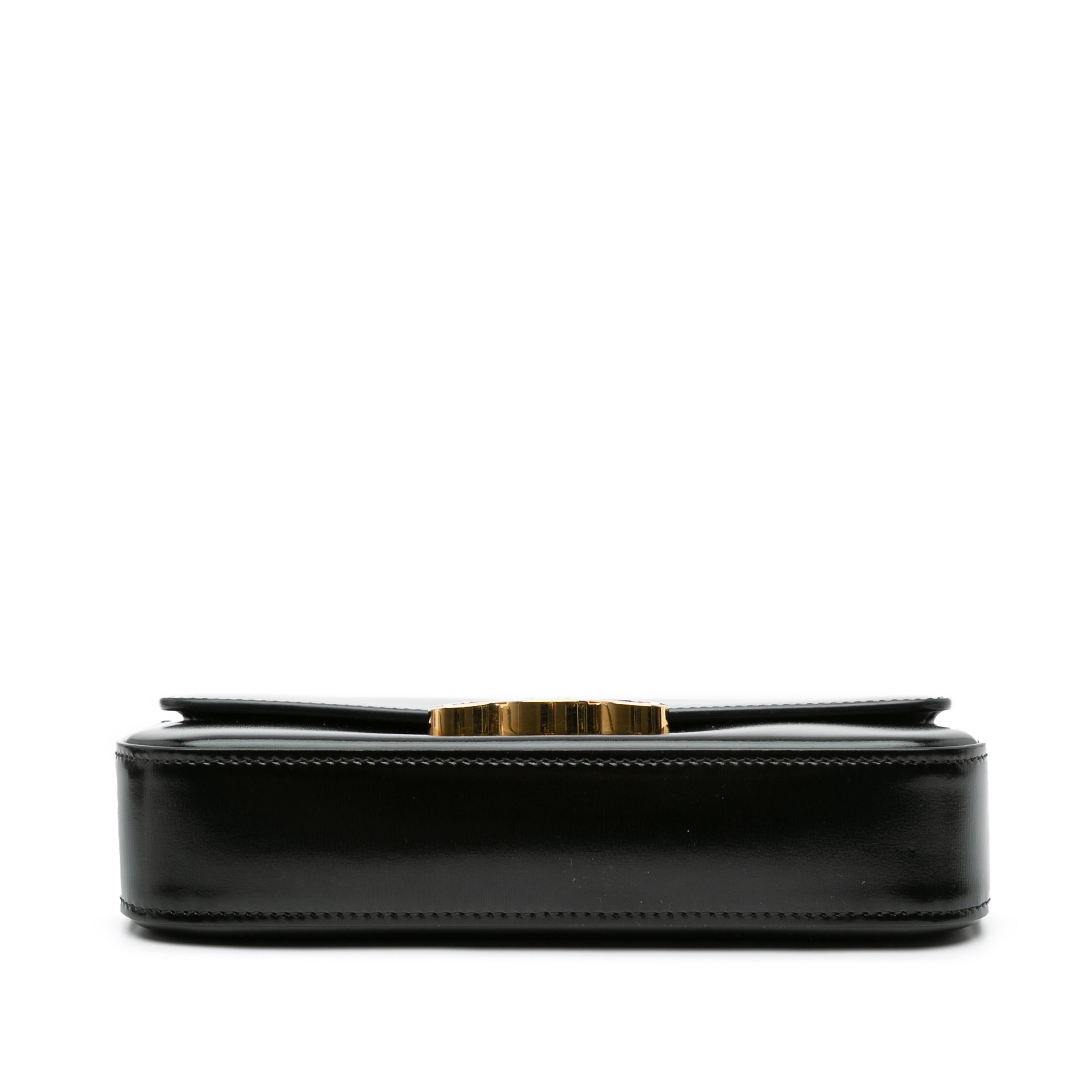 Celine | Pre-Owned Shiny Calfskin Claude Chain Shoulder Bag | Black