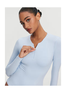 Quarter Zip Long Sleeve Top | Sky Blue