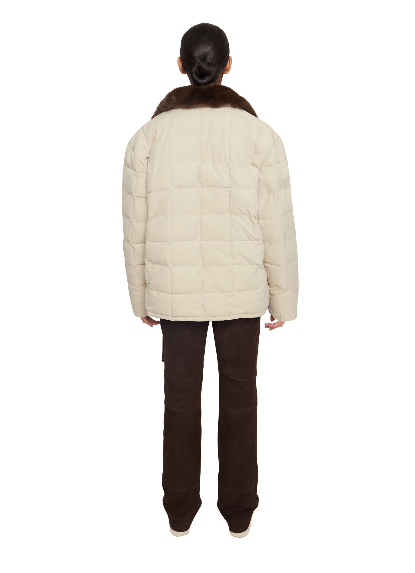 Womens | Quilted Mid Puffer Jacket | Light Khaki