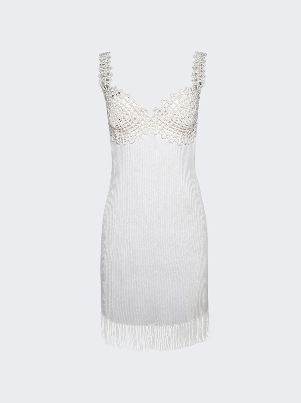 Women | Proenza Schouler | Rib Knit Lace Dress | Optic White