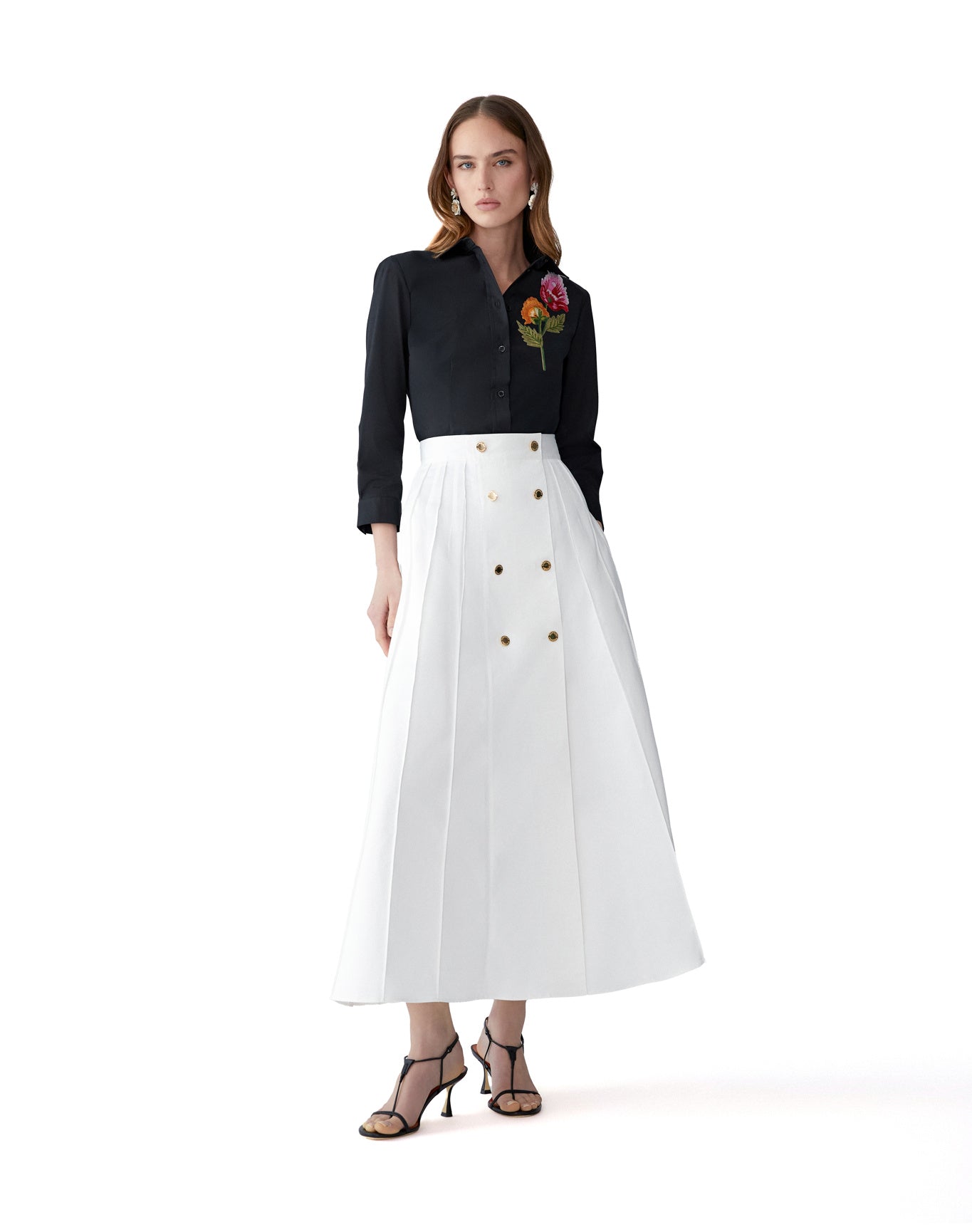 A-Line Midi Skirt | White