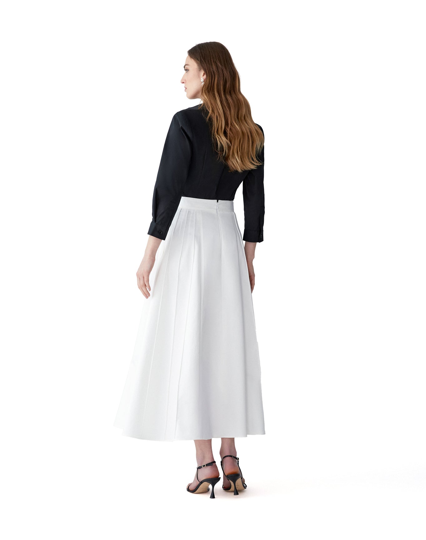 A-Line Midi Skirt | White