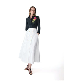 A-Line Midi Skirt | White