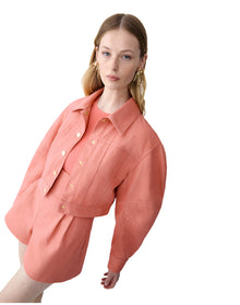 Arc Sleeve Cropped Jacket | Sunset