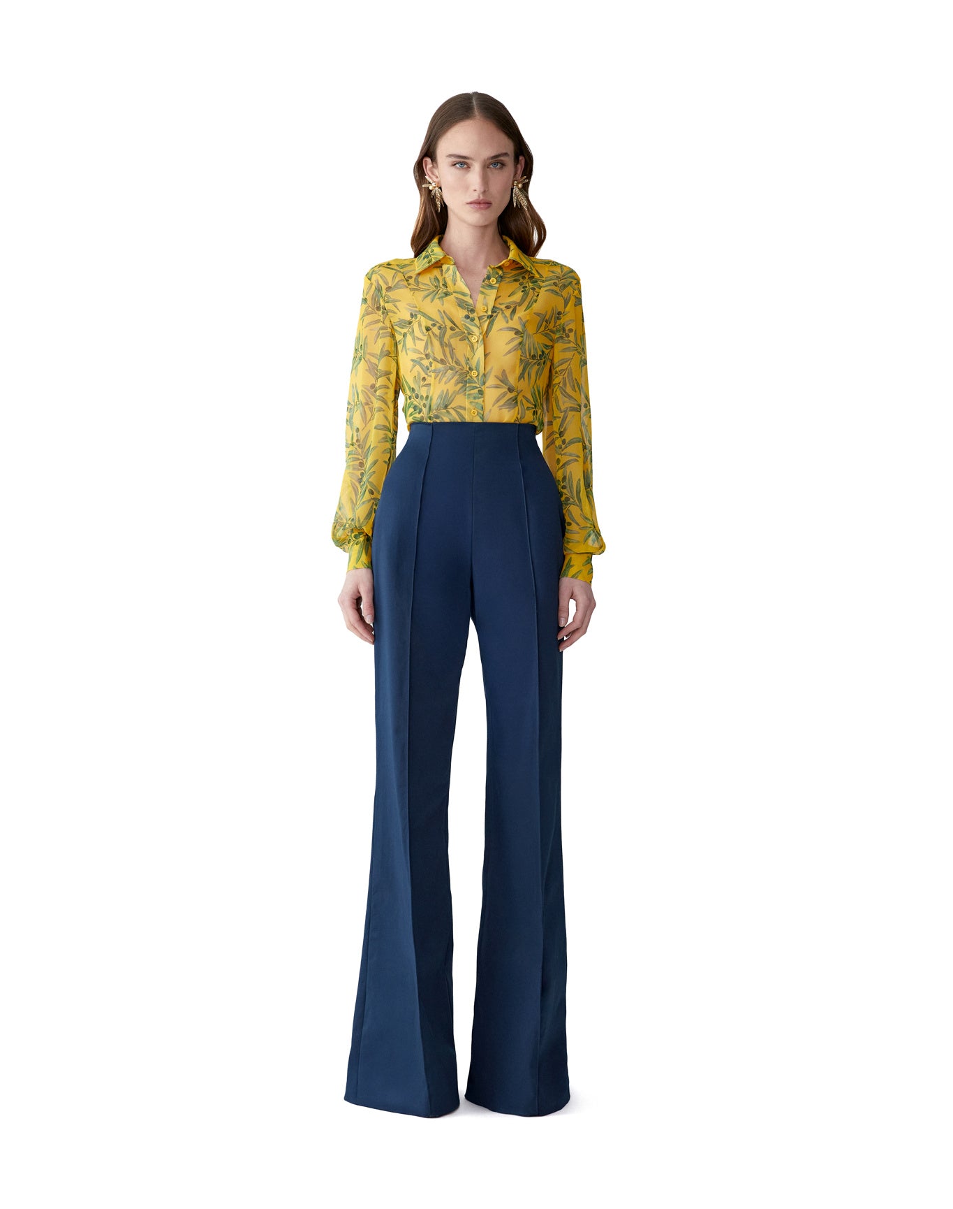 Long Sleeve Button Down Top | Daffodil/Multi