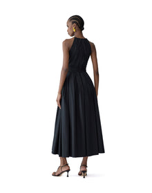 Halter Neck A-Line Midi Dress | Black