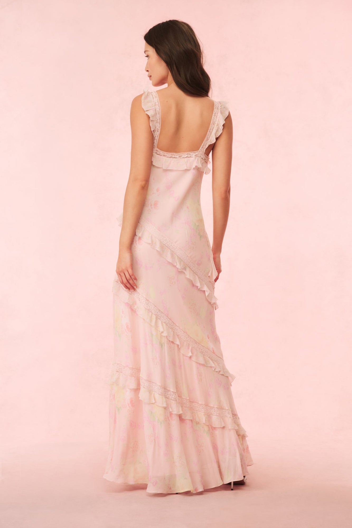 Radiance Floral Ruffle Maxi Dress | Strawberry Tart