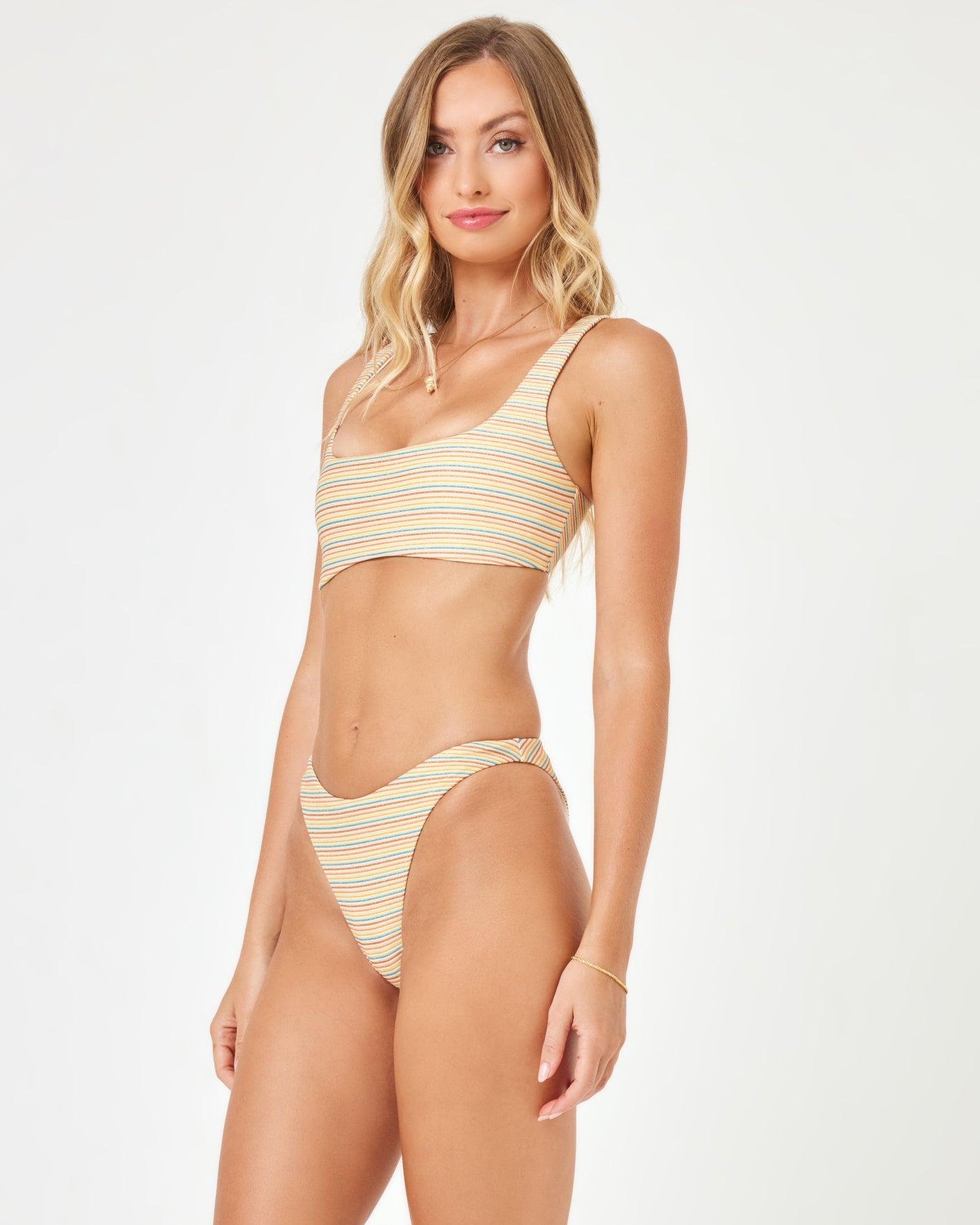 Riviera Beach Shimmer Stripe | Model: Taylor (size: S)