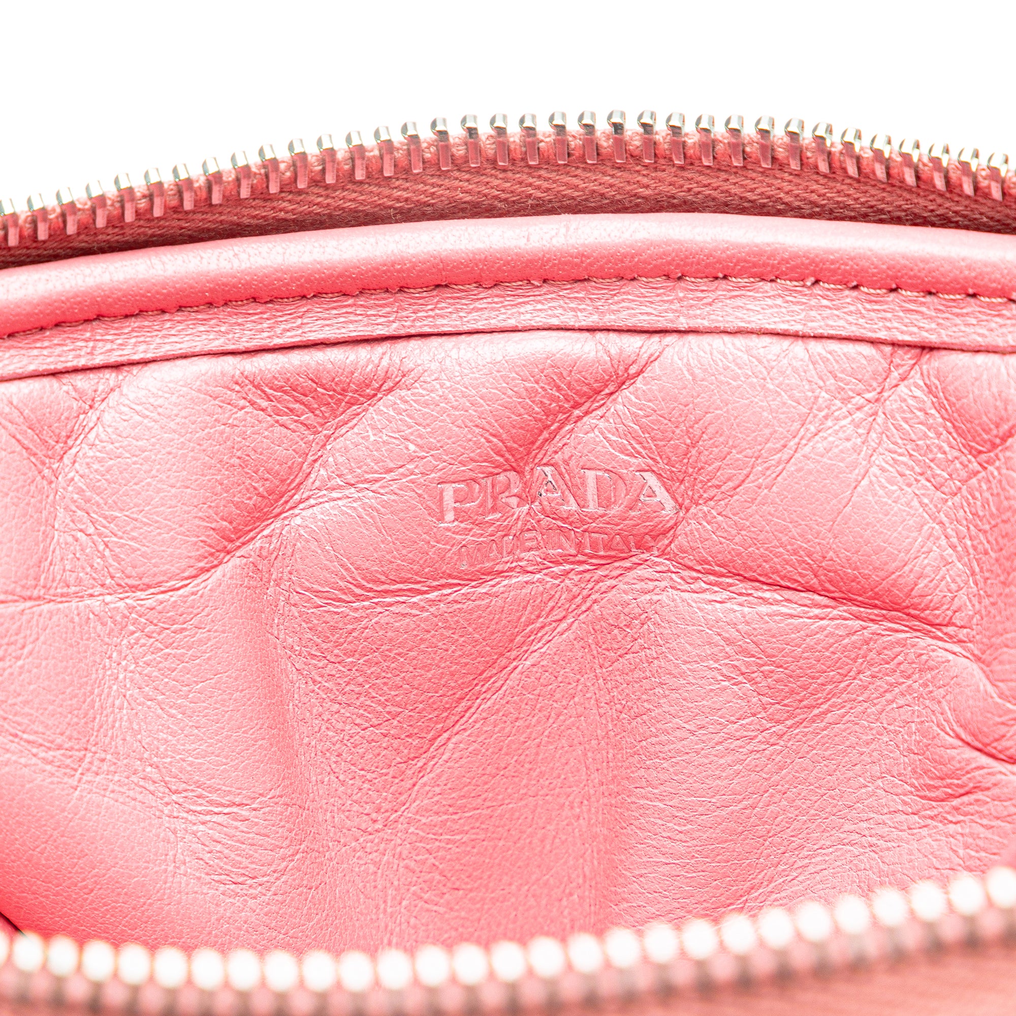 Prada | Pre-Owned Mini Soft Nappa Triangle Pouch | Pink