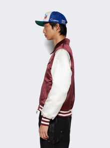 Men | Rhude | Satin Varsity Jacket | Maroon