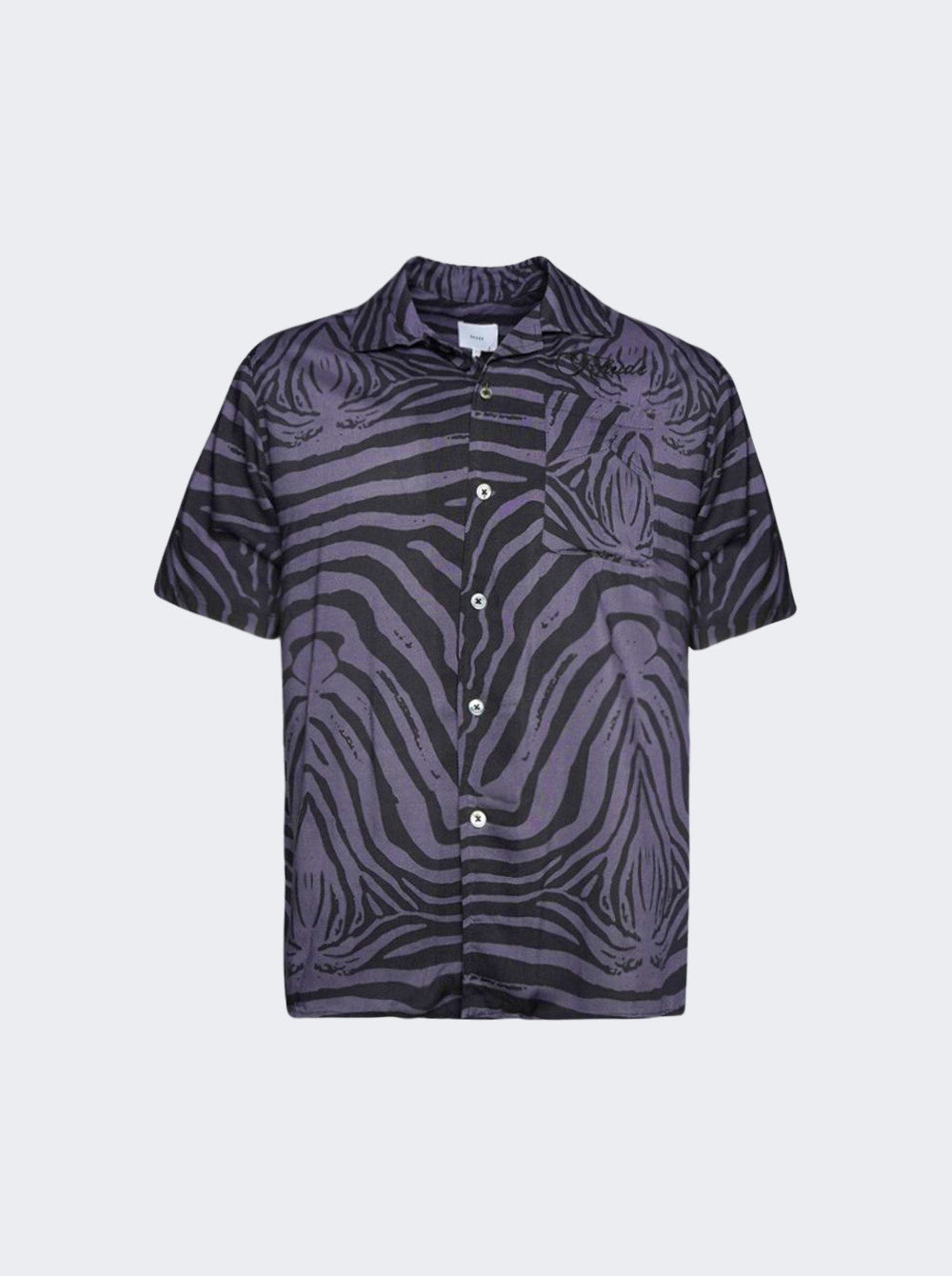 Rhude | Short Sleeve Zebra Shirt | Charcoal