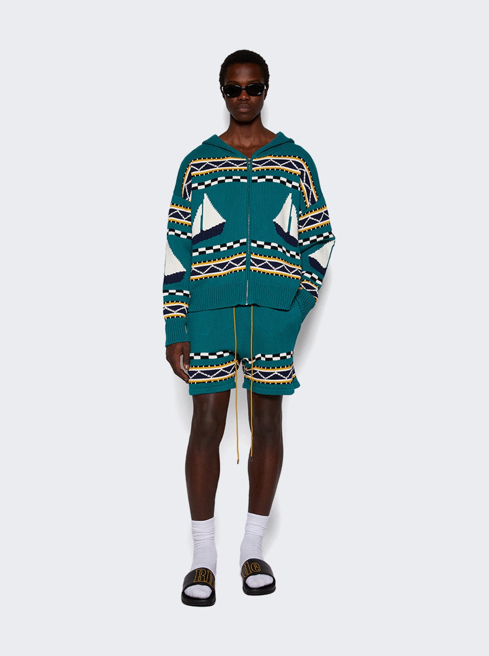 Men | Rhude | Logo Slides | Black & Yellow