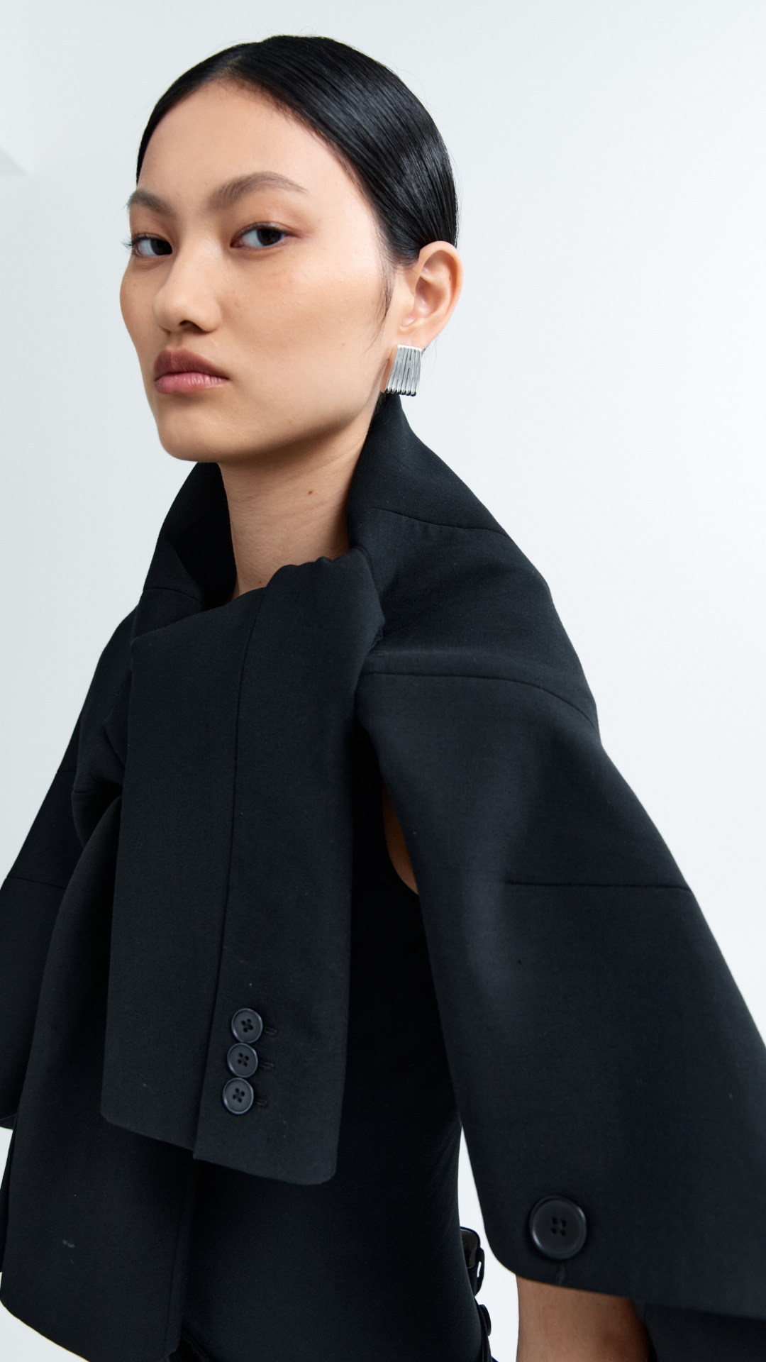 Ribbed Statement Earrings | Silver Plated