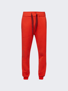 Men | Lanvin | Lace Curb Jogging Pants Poppy | Red