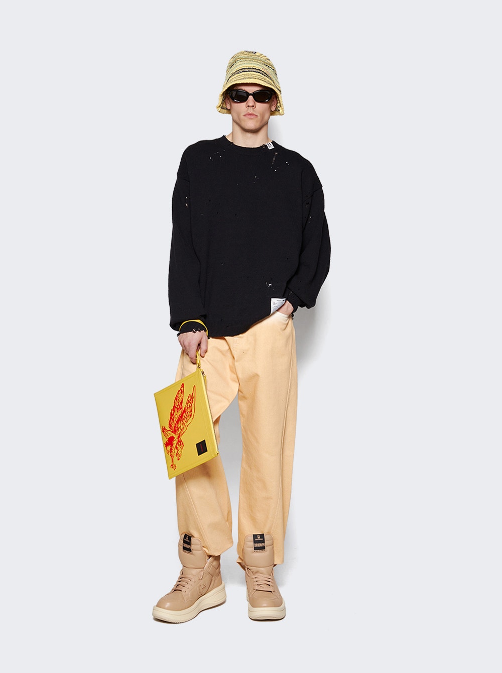 Men | Lanvin | Twisted Pants With A Gradient Effect | Abricotine