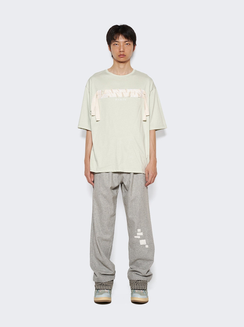 Men | Lanvin | Curb Embroidered T-shirt | Sage Green