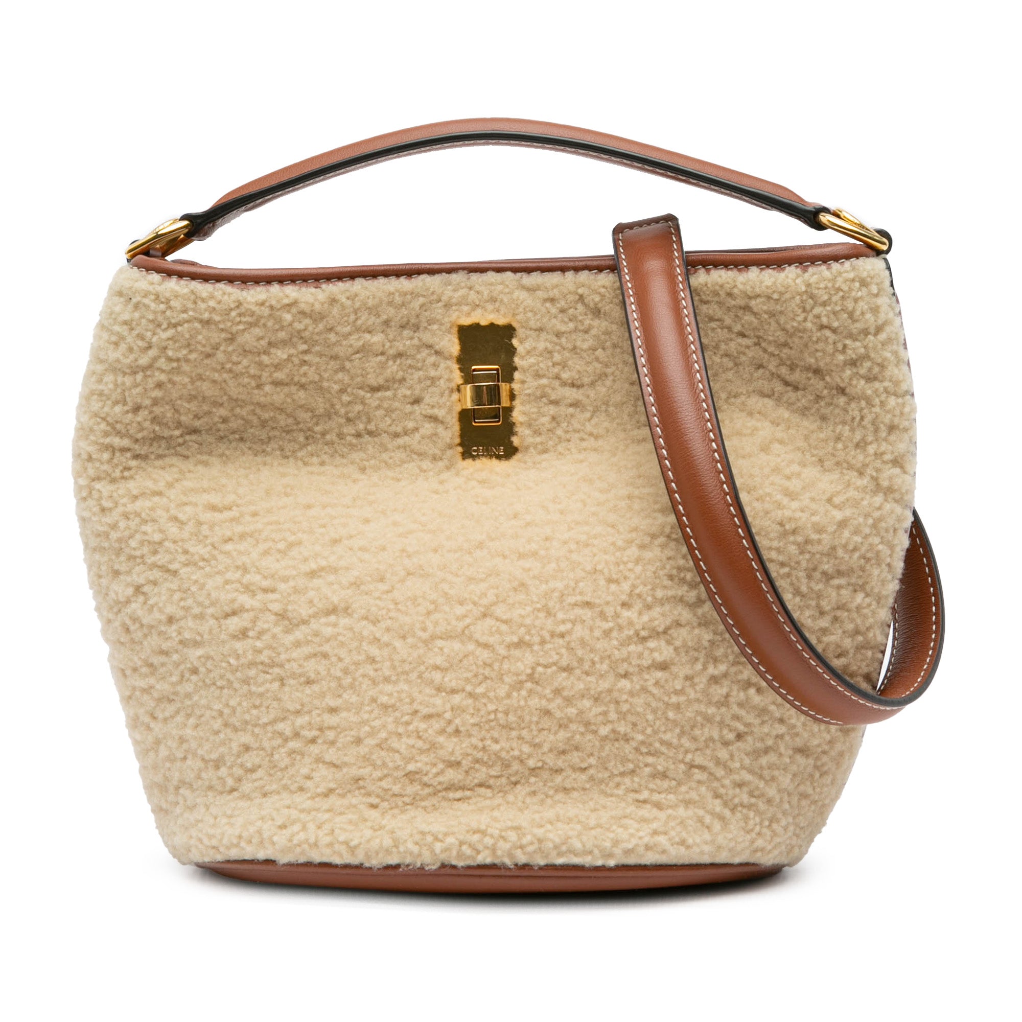 Celine | Pre-Owned Shearling Bucket 16 | Brown