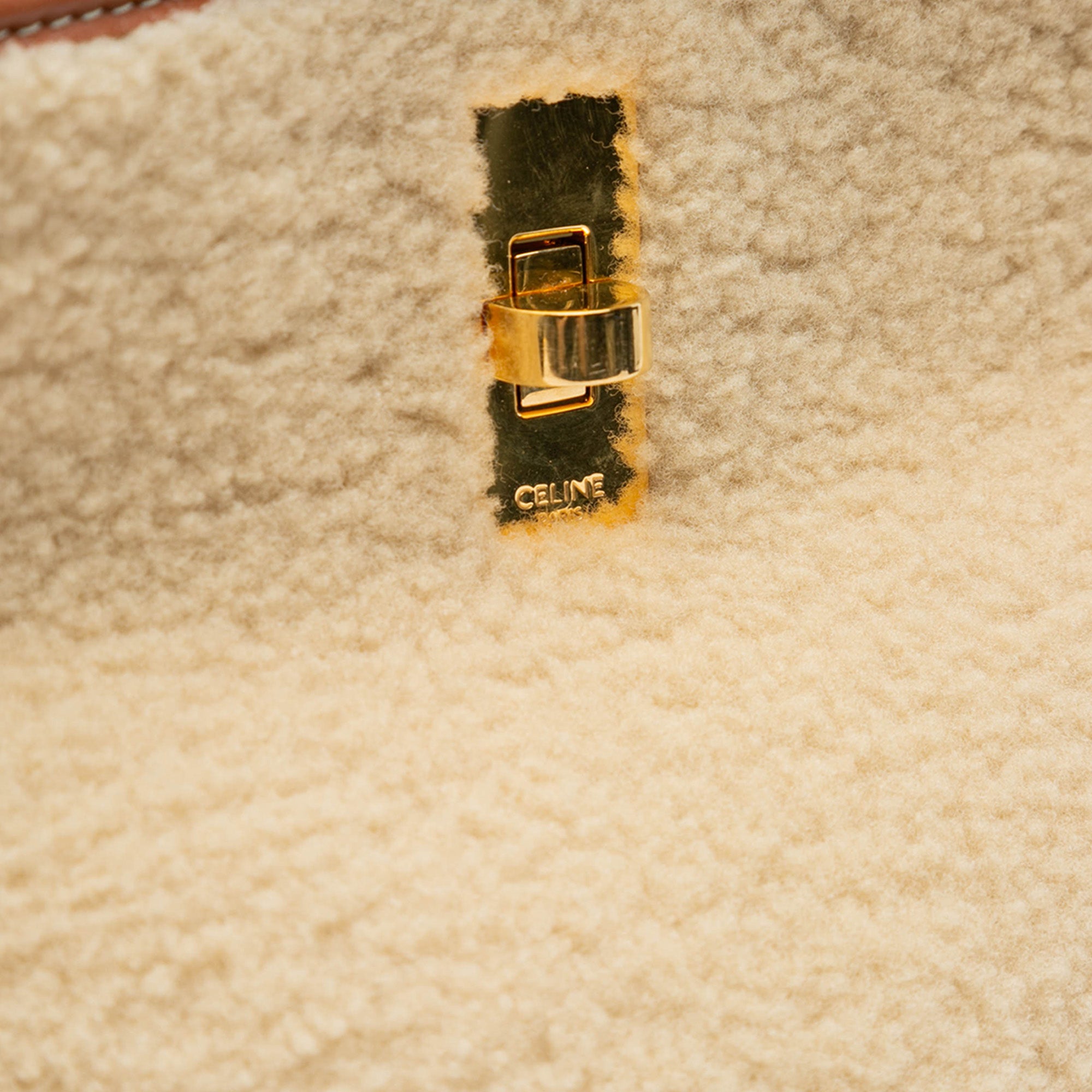 Celine | Pre-Owned Shearling Bucket 16 | Brown
