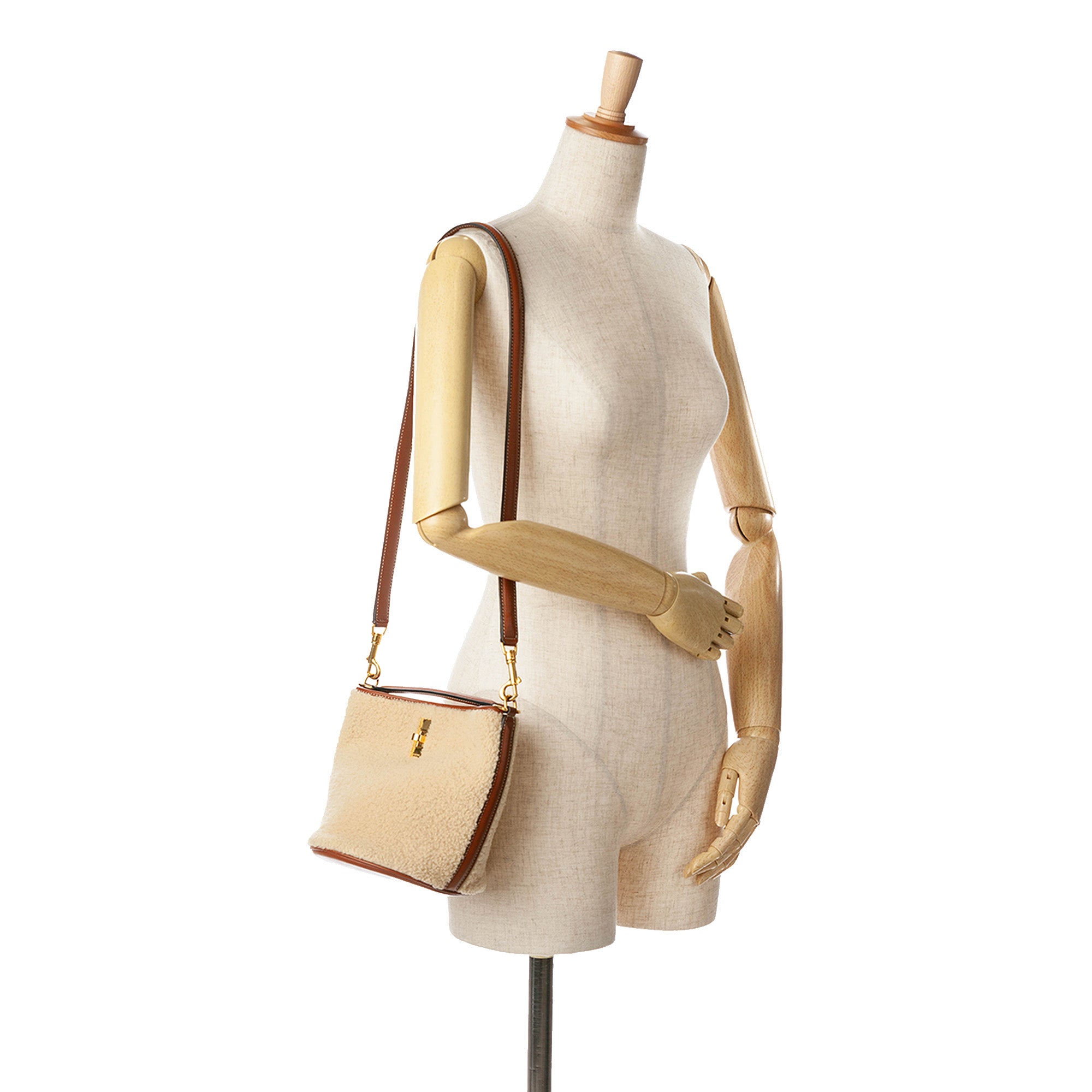 Celine | Pre-Owned Shearling Bucket 16 | Brown