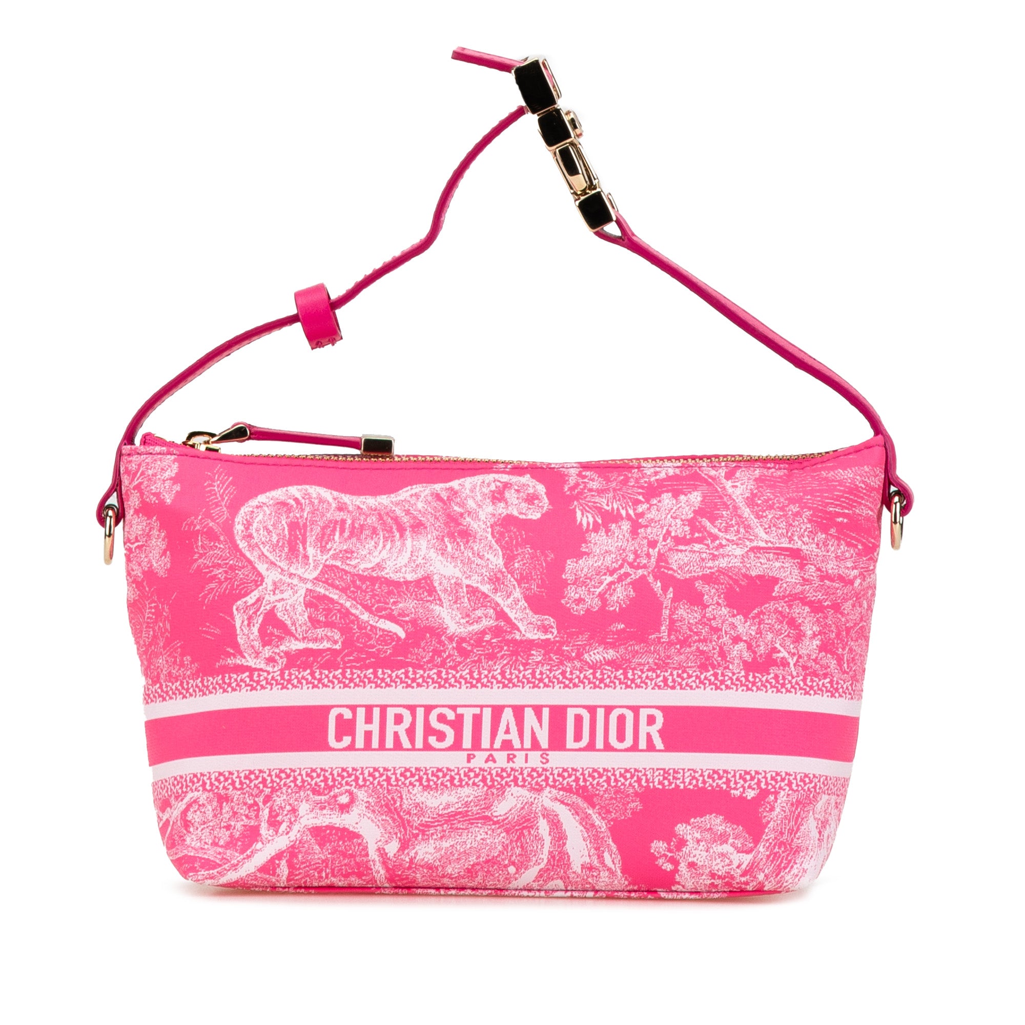 Dior | Pre-Owned Medium Technical Fabric Toile de Jouy Reverse DiorTravel Nomad Pouch | Pink