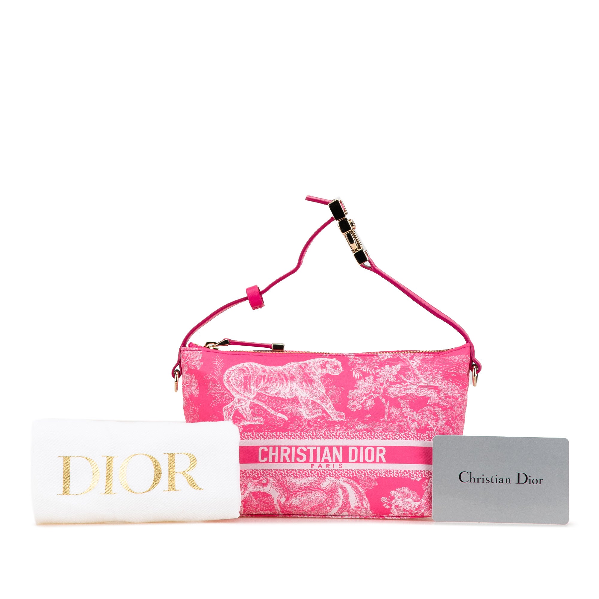 Dior | Pre-Owned Medium Technical Fabric Toile de Jouy Reverse DiorTravel Nomad Pouch | Pink