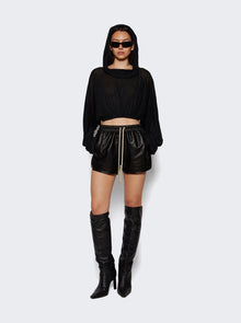 Women | Rick Owens | Cropped Hooded Tunic Tee | Black