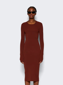 Women | Rick Owens | Fitted Column Midi Dress Henna | Brown