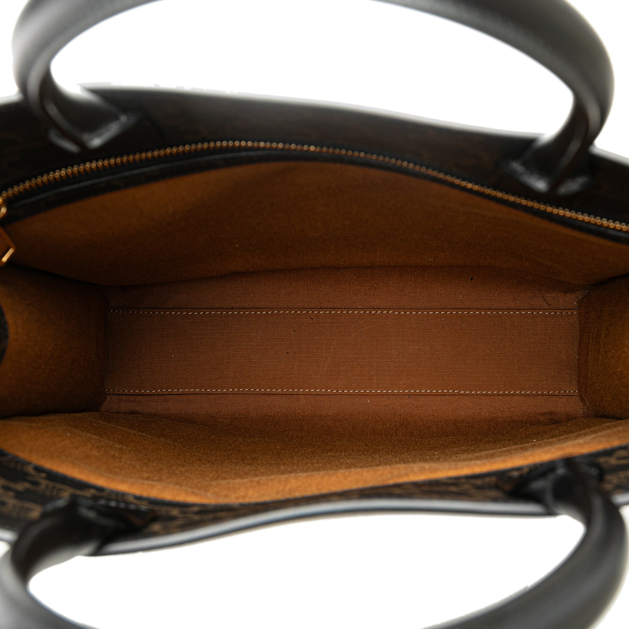 Celine | Pre-Owned Medium Triomphe Coated Canvas Vertical Cabas Satchel | Black