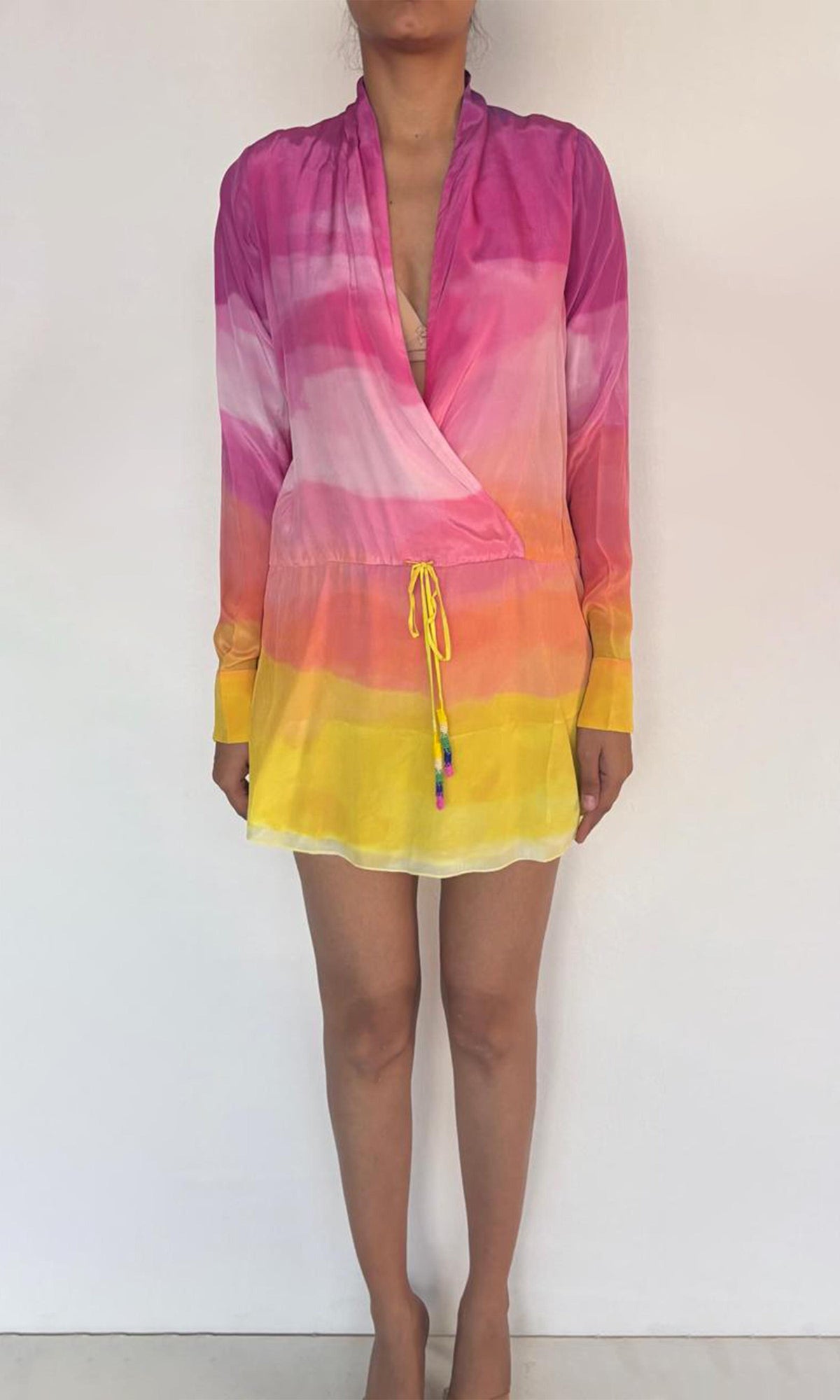 Womens | Aimee Crepe Short Dress | Ombre Multi