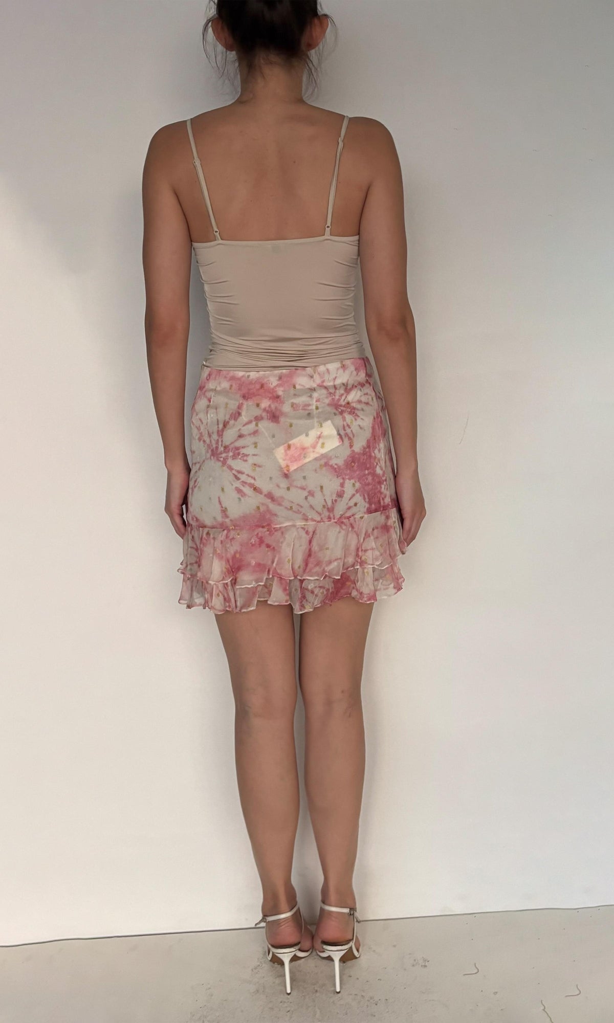 Womens | Ava Viscose Chiffon Dobby Short Skirt | Rose Wood