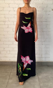 Womens | Bryn Viscose Chiffon Long Dress - I | Black