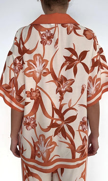 Rococo Sand | Ciro Viscose Crepe Heavy (Skw 3202) Short Sleeve Shirt | Beige Brown