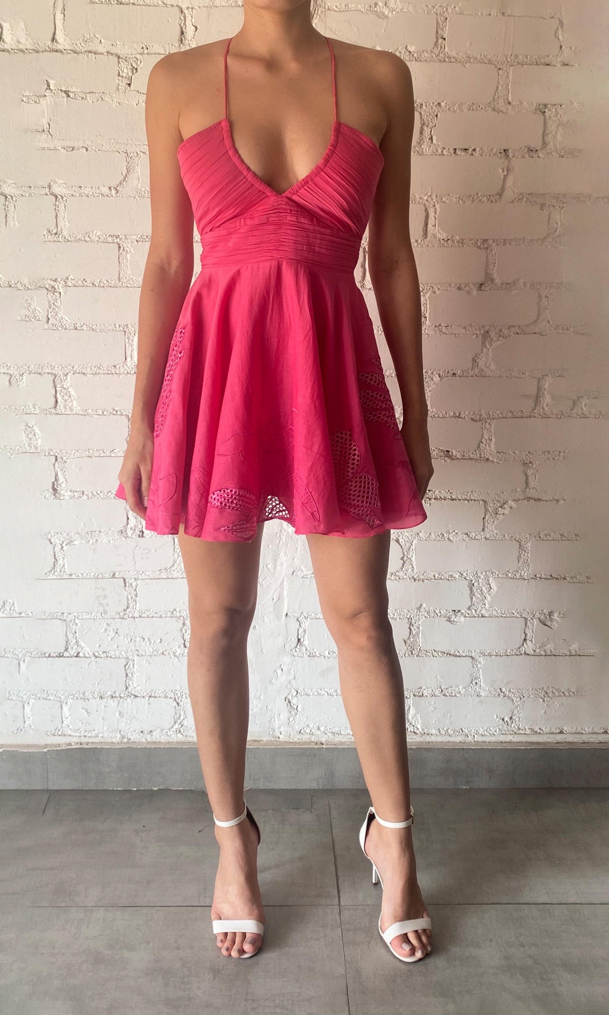Womens | Cleo Cotton Silk Short Dress | Pink