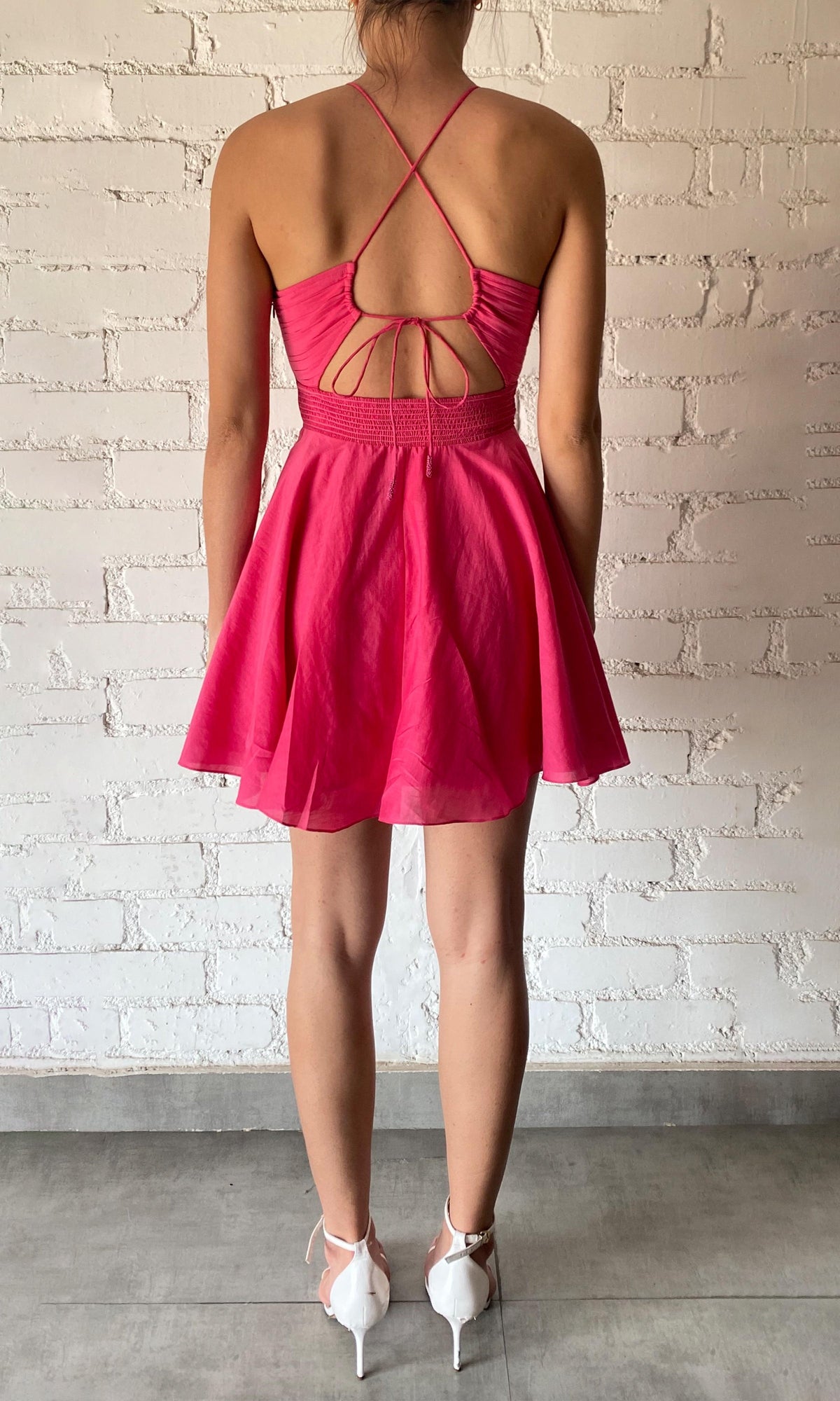 Womens | Cleo Cotton Silk Short Dress | Pink